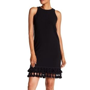 NWT Donna Ricco Black Tassel Dress Size 4